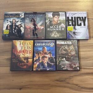 Action & Horror DVD Bundle Lot of 7 Maze Runner Resident Evil Untested Media